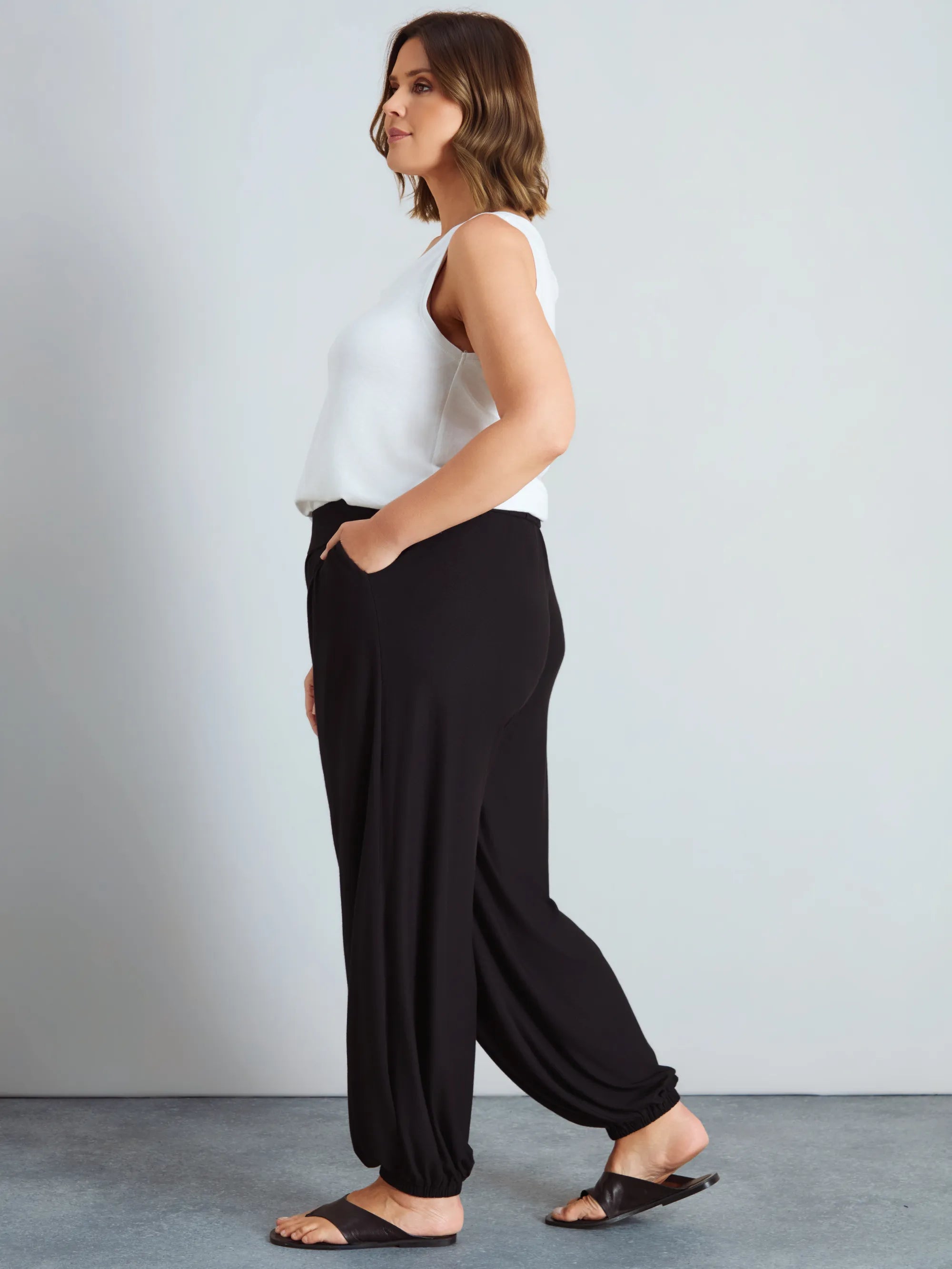Black Jersey Balloon Trouser