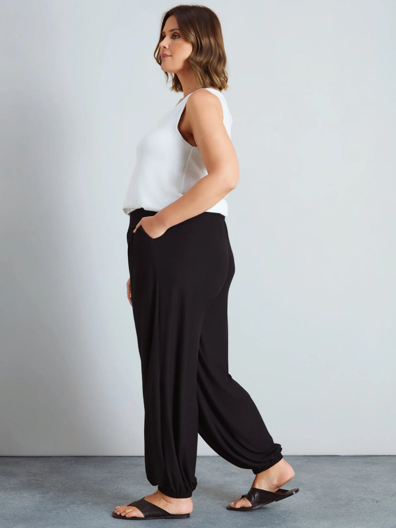 Black Jersey Balloon Trousers
