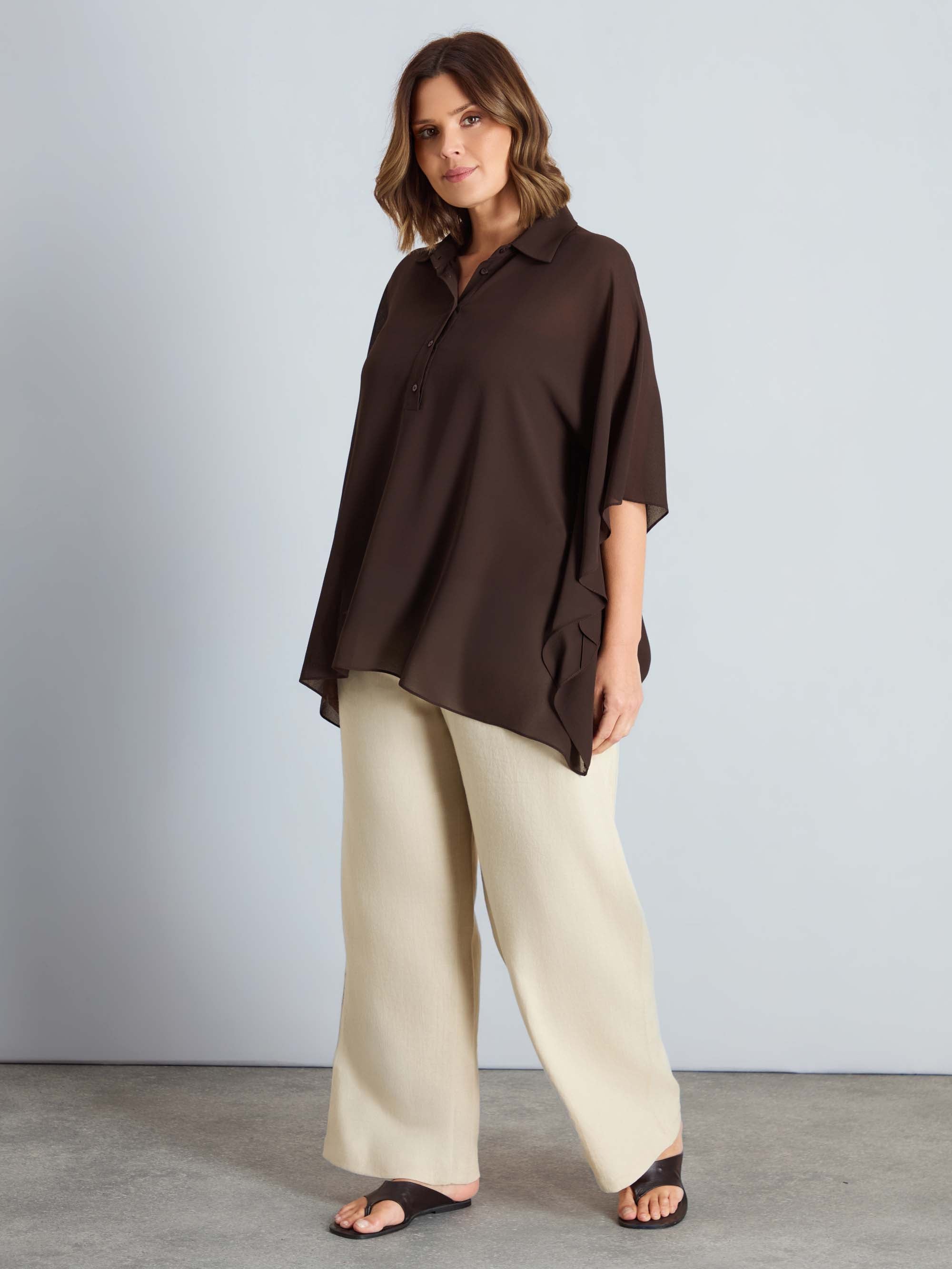 Chocolate Button Half Placket Overlay