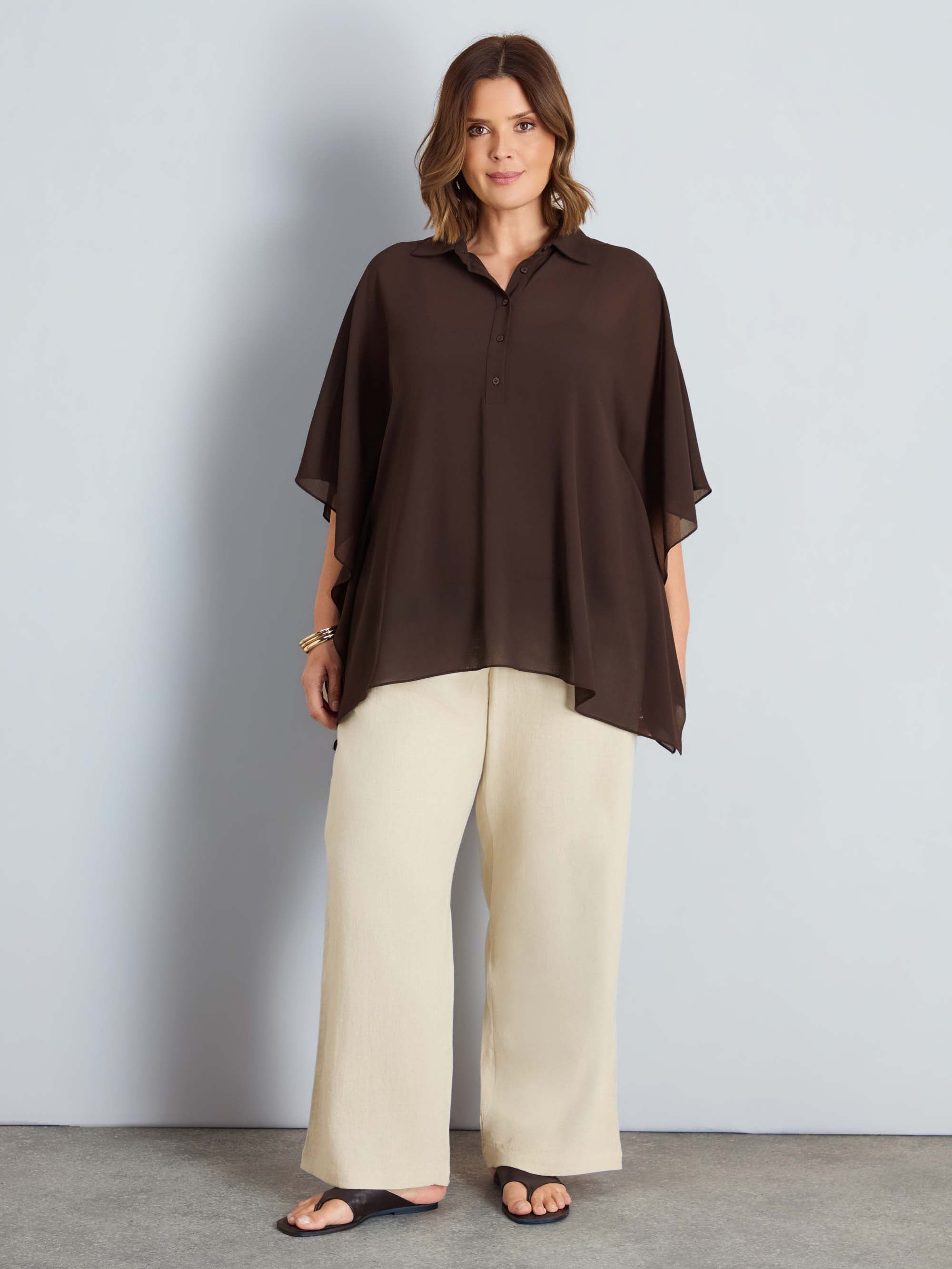 Chocolate Button Half Placket Overlay