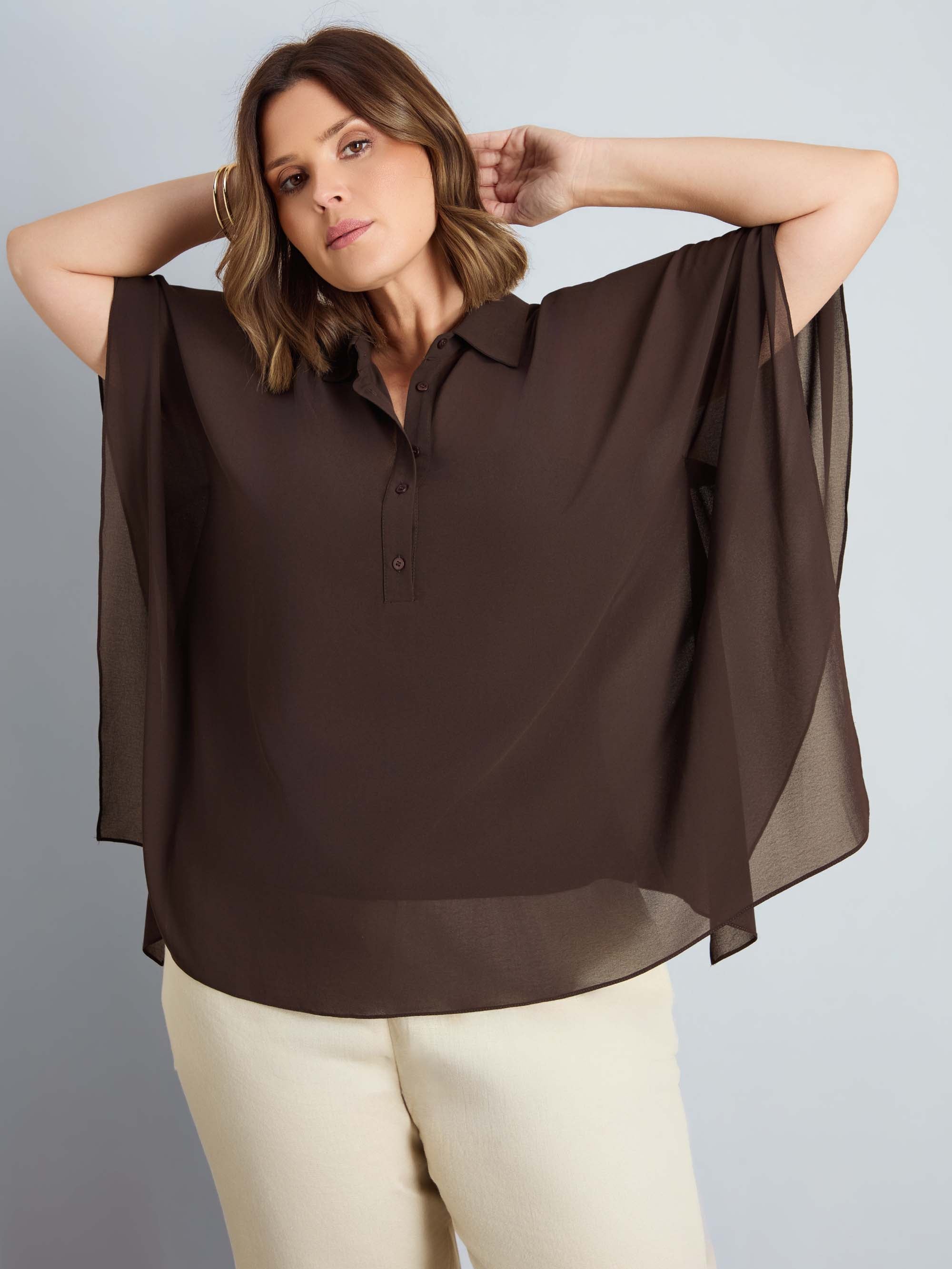 Chocolate Button Half Placket Overlay