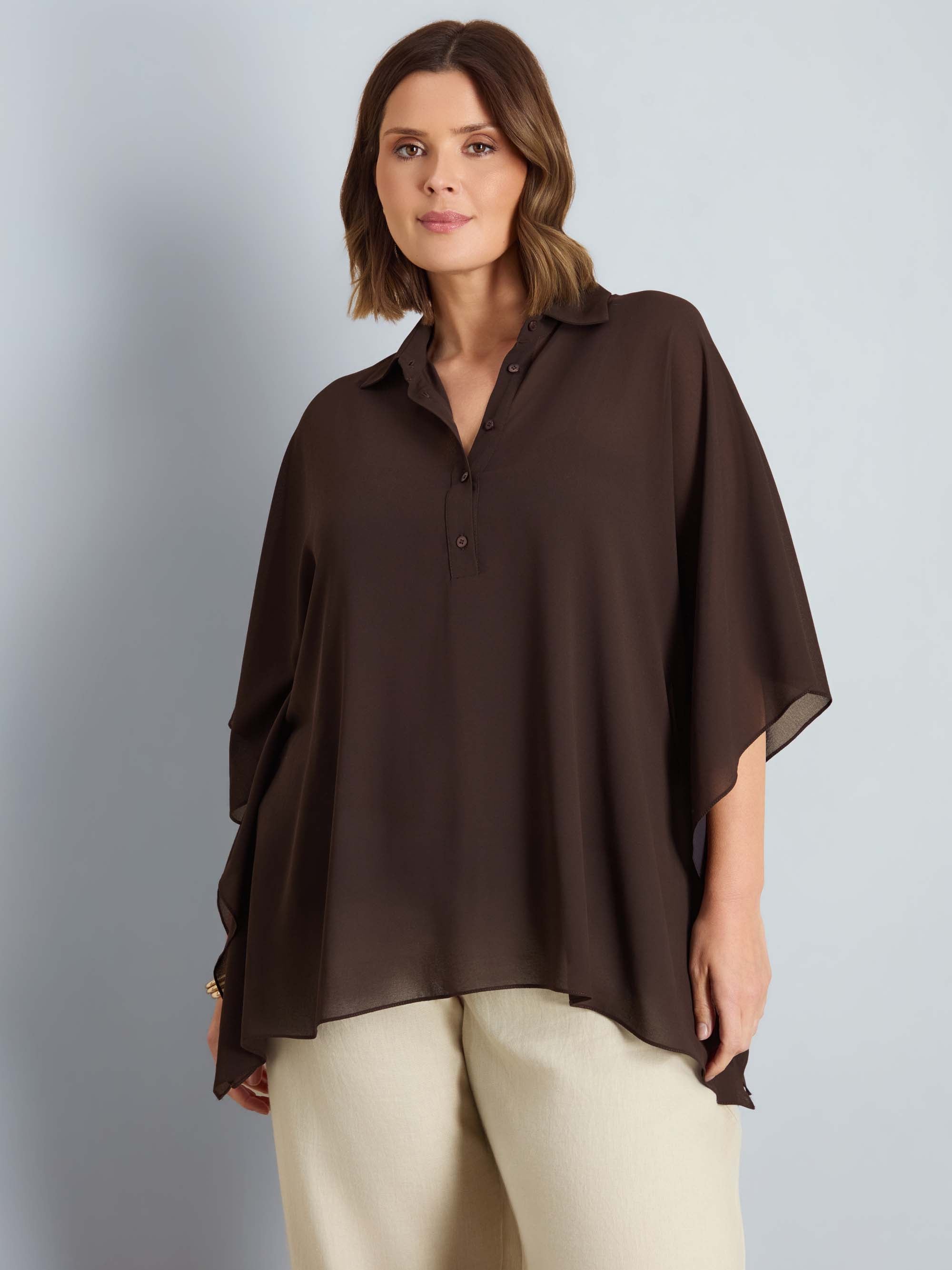 Chocolate Button Half Placket Overlay