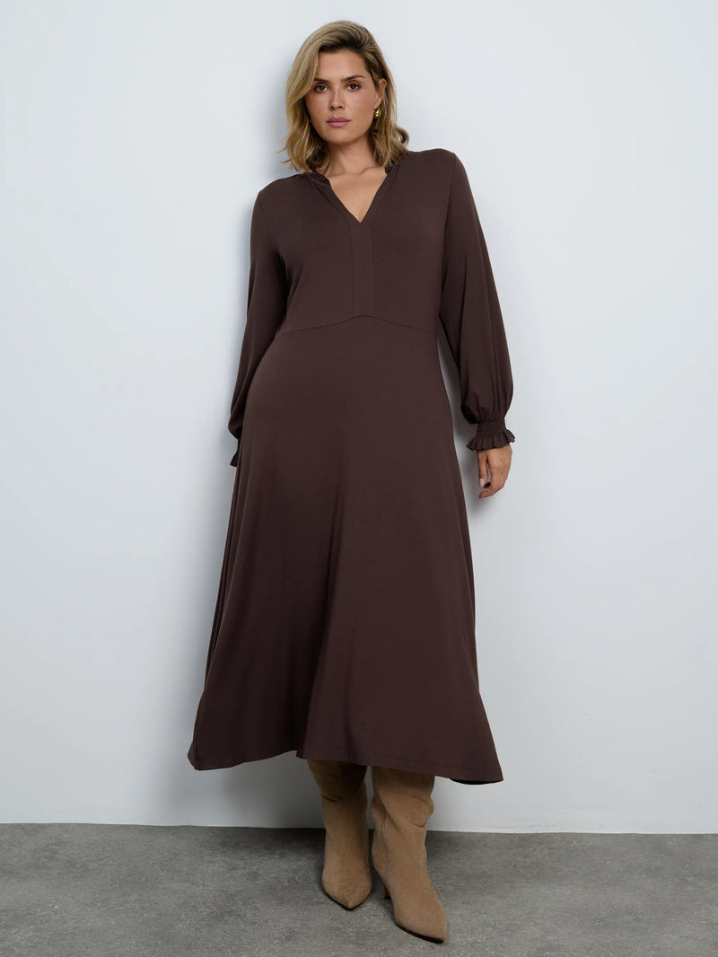 Plus size chocolate jersey midaxi dress