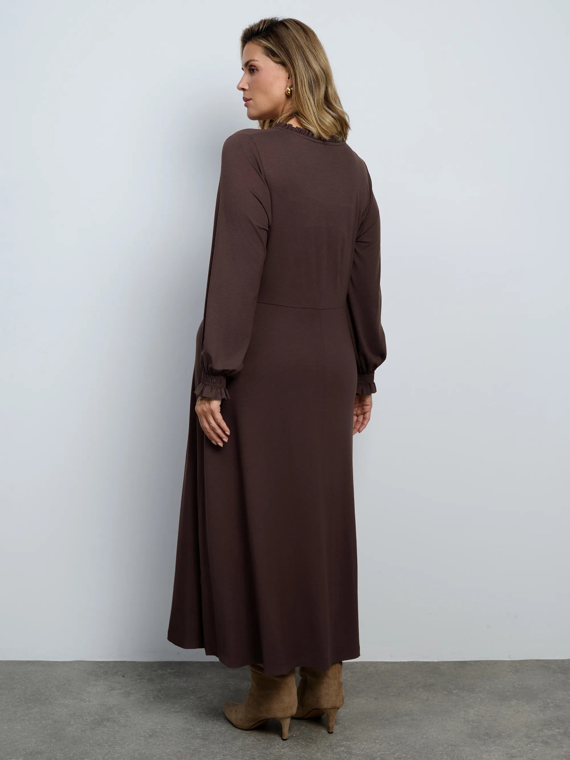 Plus size chocolate jersey midaxi dress
