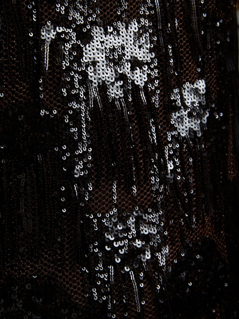 Brown Sequins Fringe Sleeveless Top