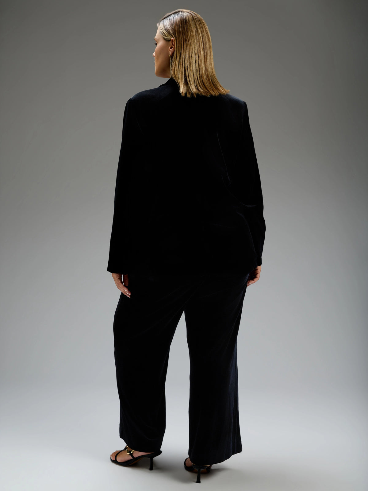 Black Velvet Wide Leg Trouser