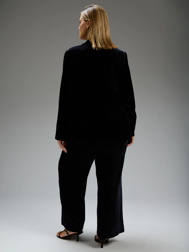 Black Velvet Wide Leg Trouser