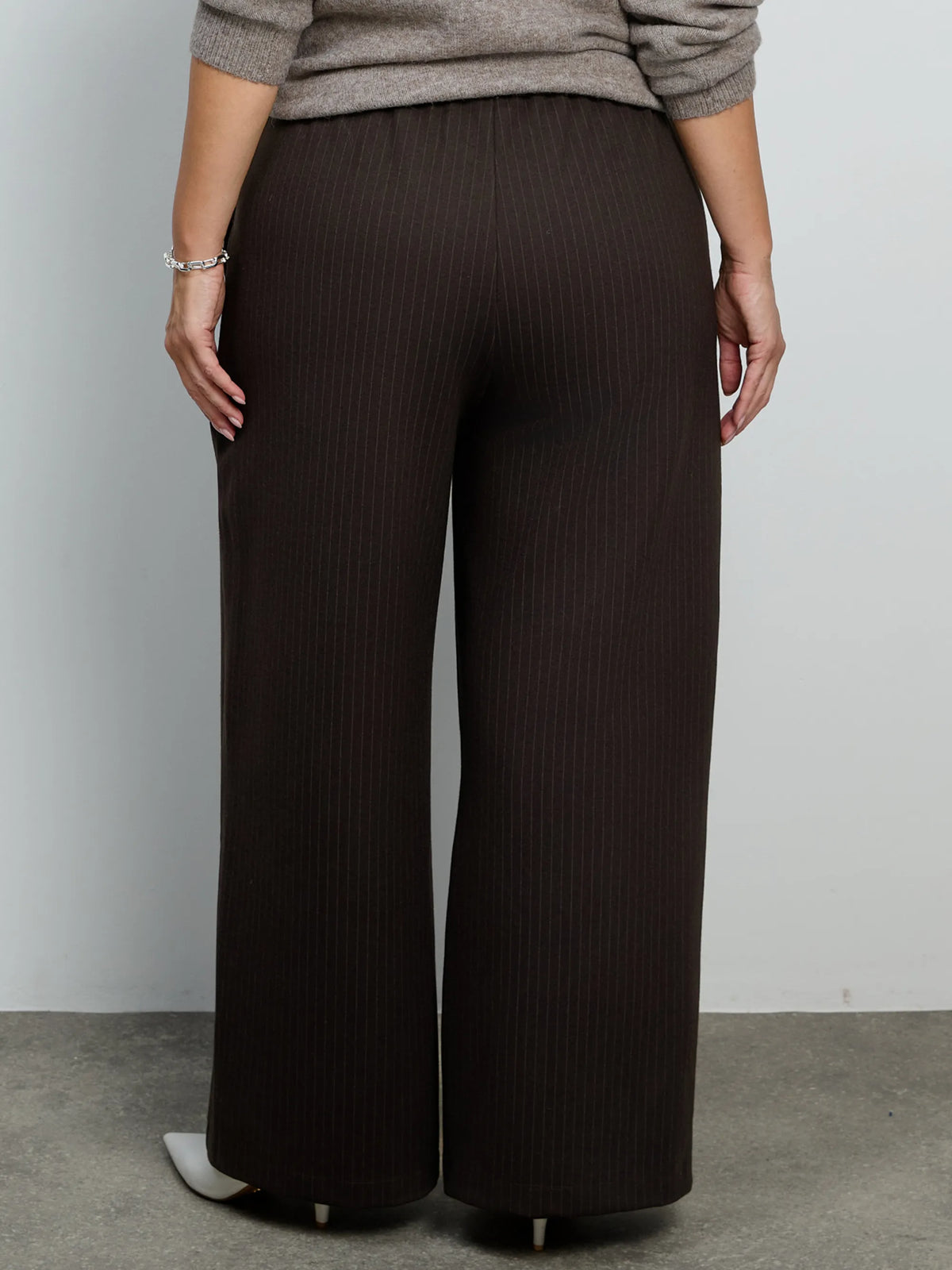 Brown Stripe Wide leg Trousers