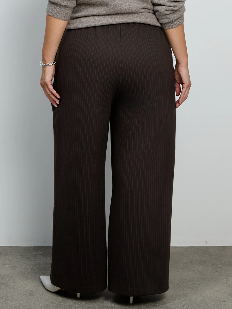 Brown Stripe Wide leg Trousers
