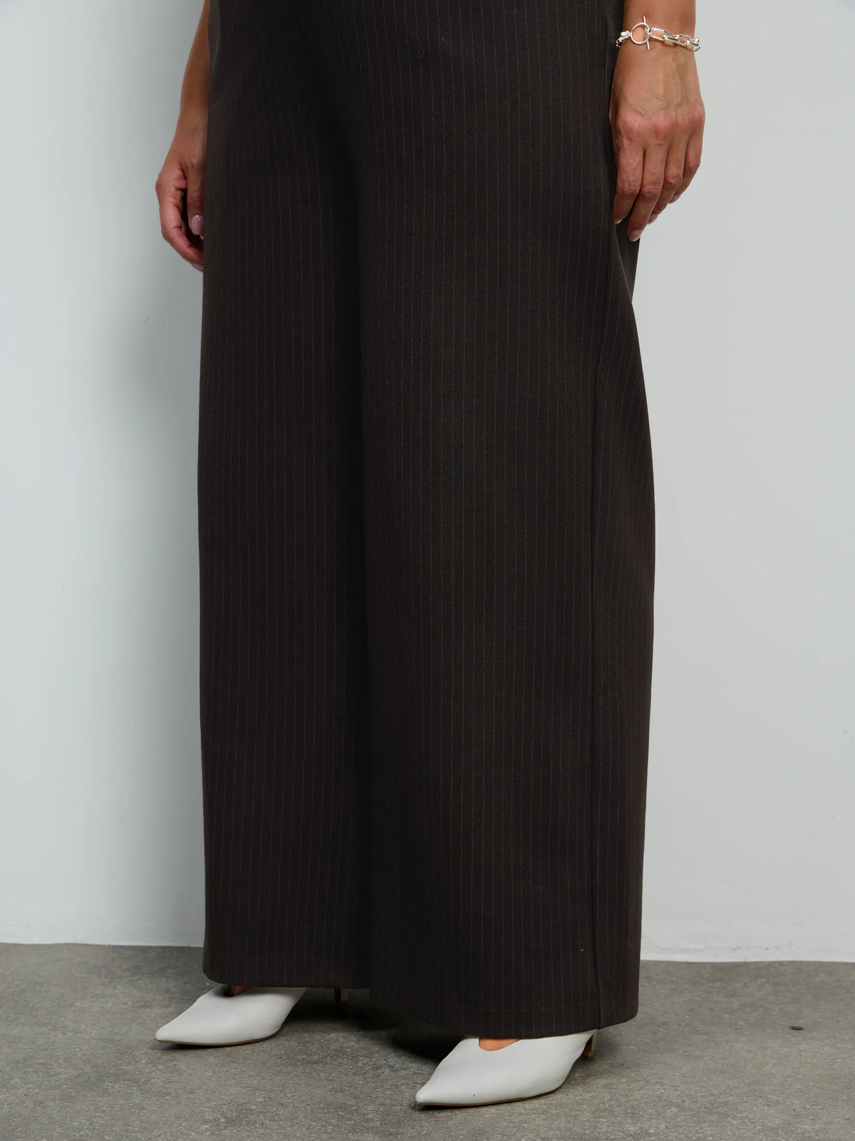Brown Stripe Wide leg Trousers