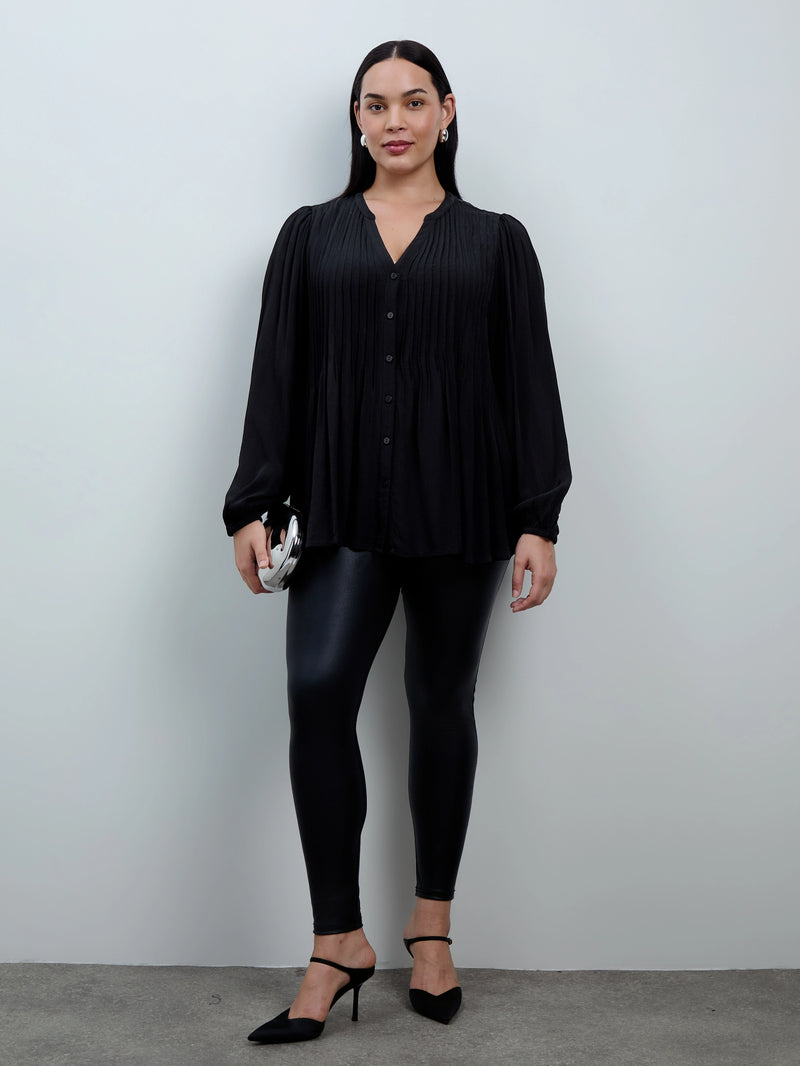 Button Through Pintuck Blouse