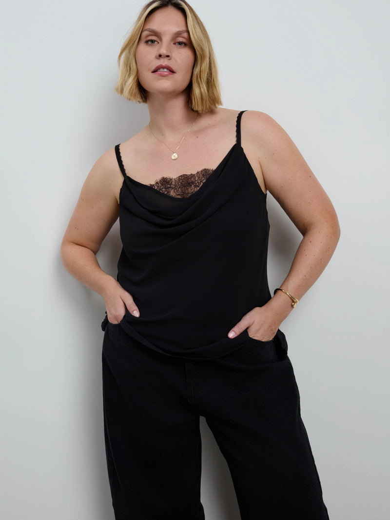 Black Lace Insert Cami