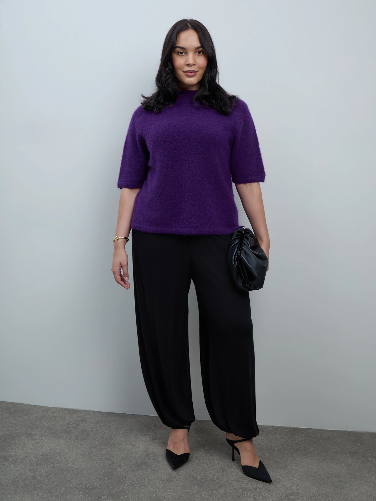 Black Jersey Balloon Trousers
