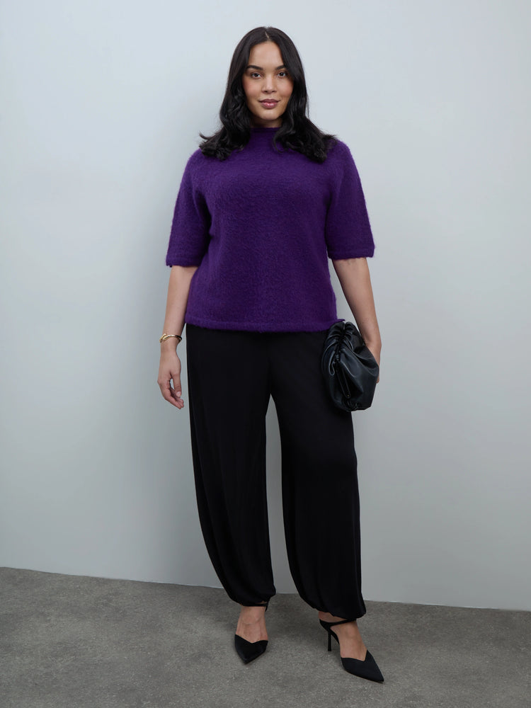 Black Jersey Balloon Trousers