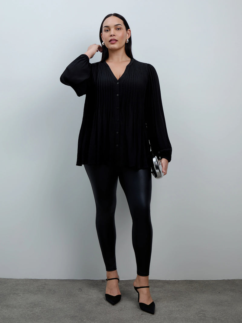 Black Faux Leather Legging