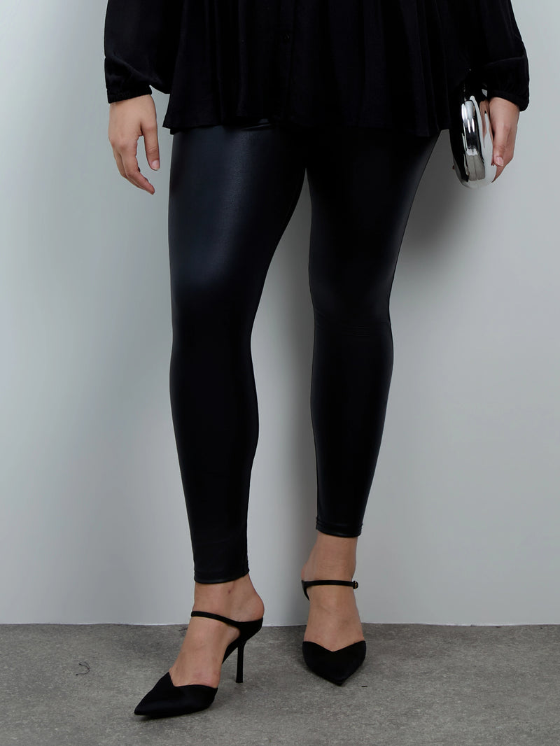 Black Faux Leather Legging