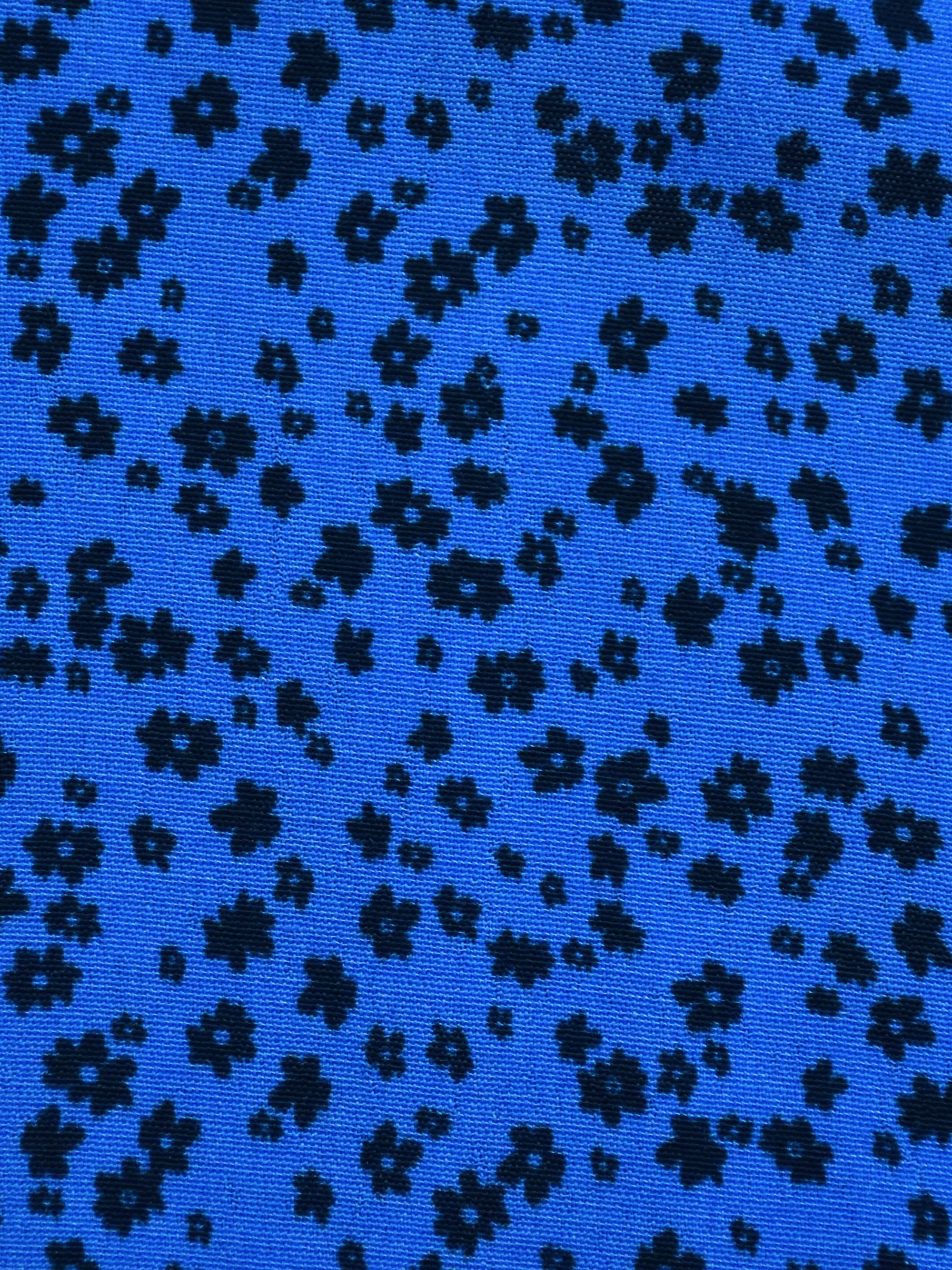 Blue Ditsy Button Front Midaxi Dress