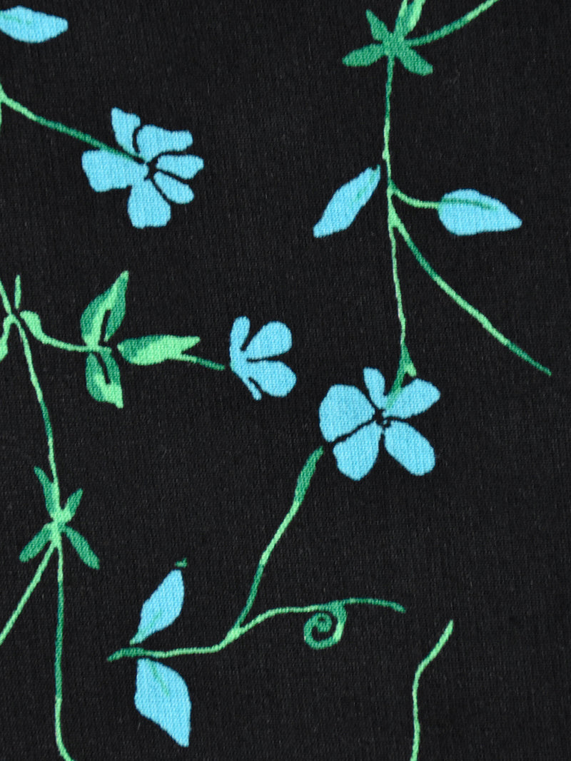 Blue Ditsy Print Jersey Pleat Front Top