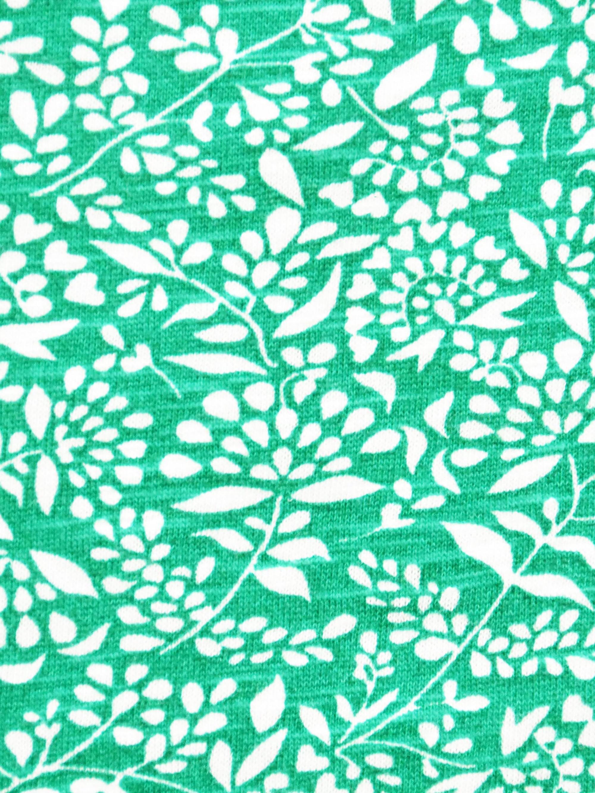 Green Ditsy Leaf Cotton Slub Relaxed Tunic