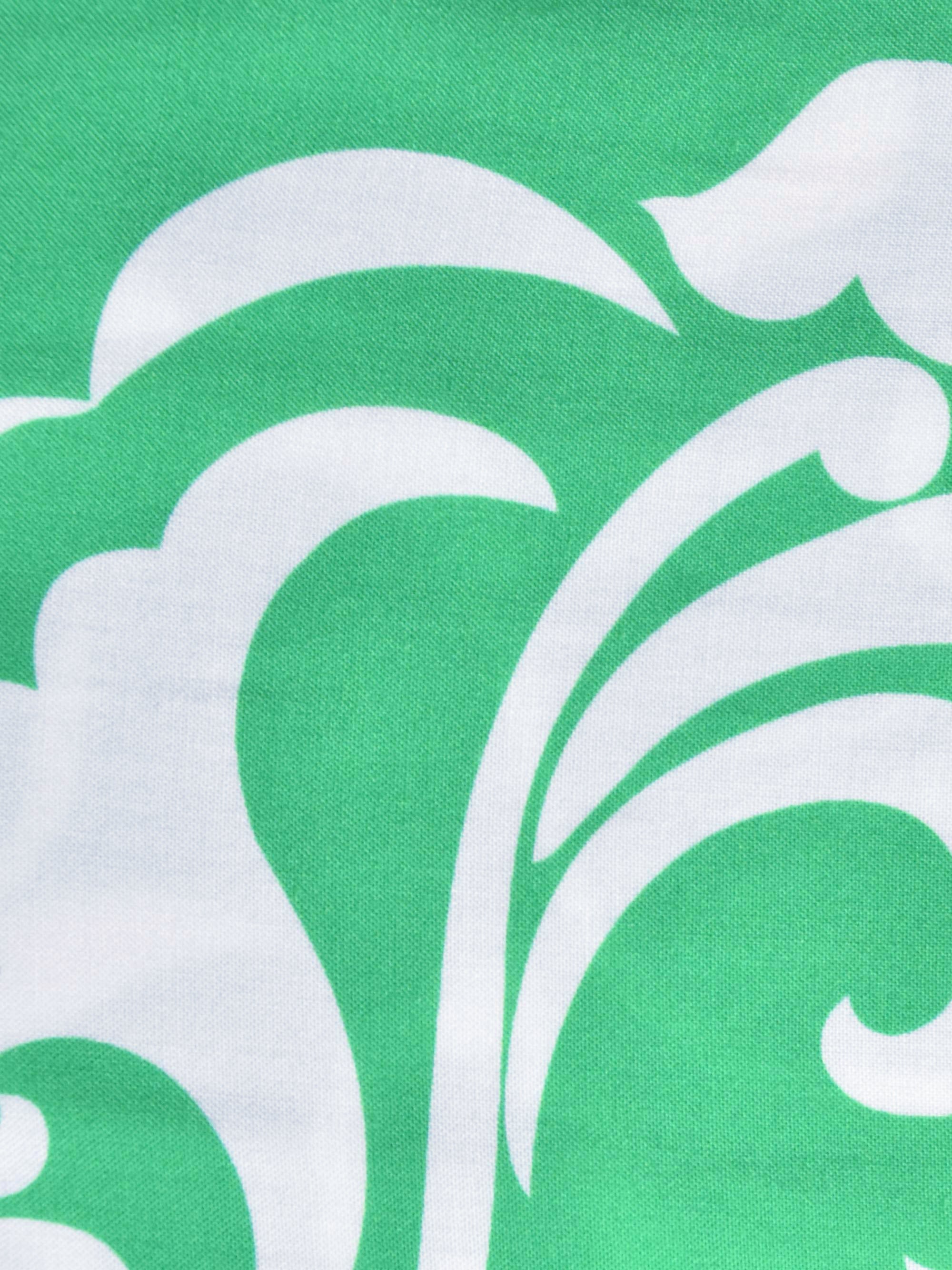 Green Paisley Print V Neck Dress