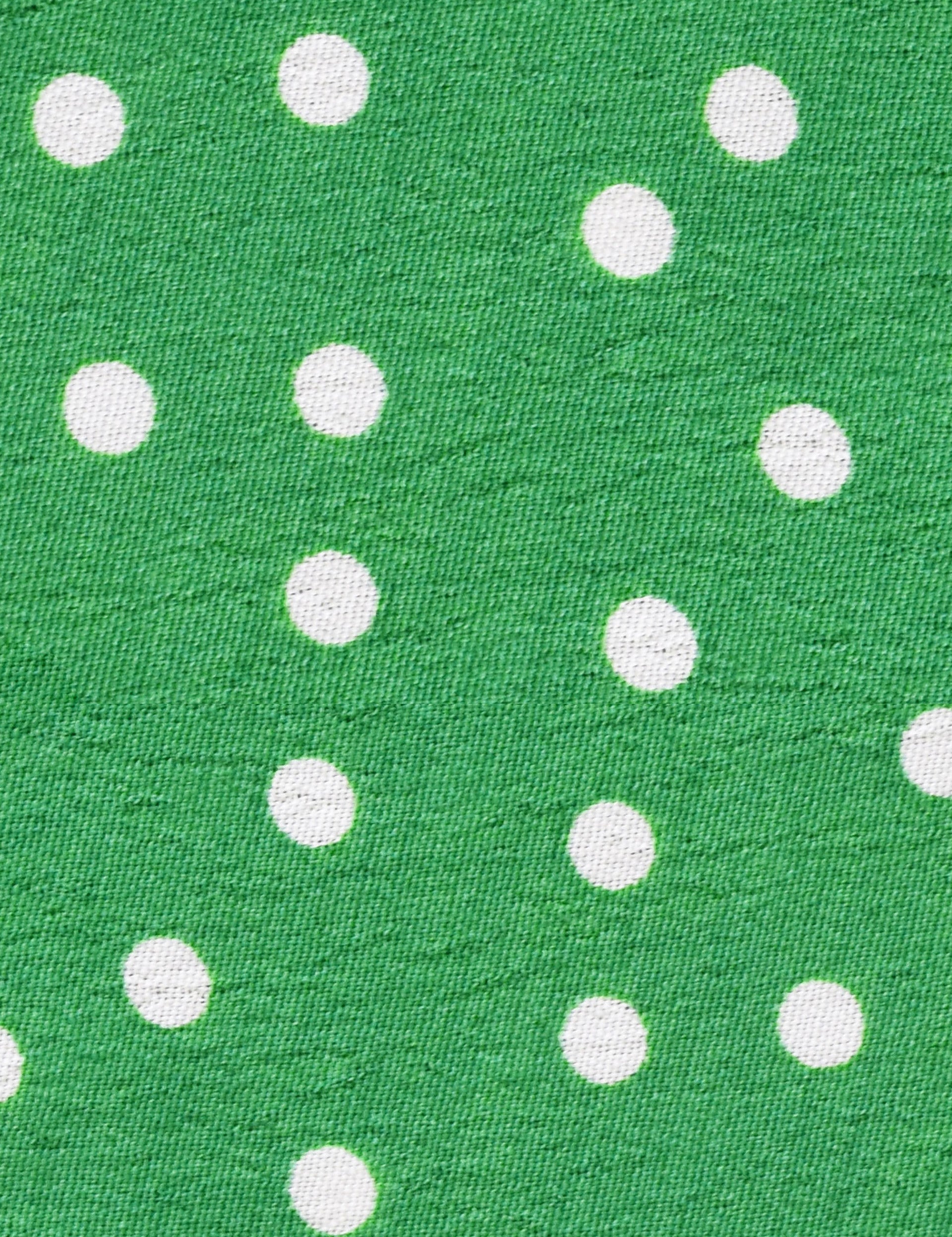 Green Spot Shirred Shoulder Midi Dress