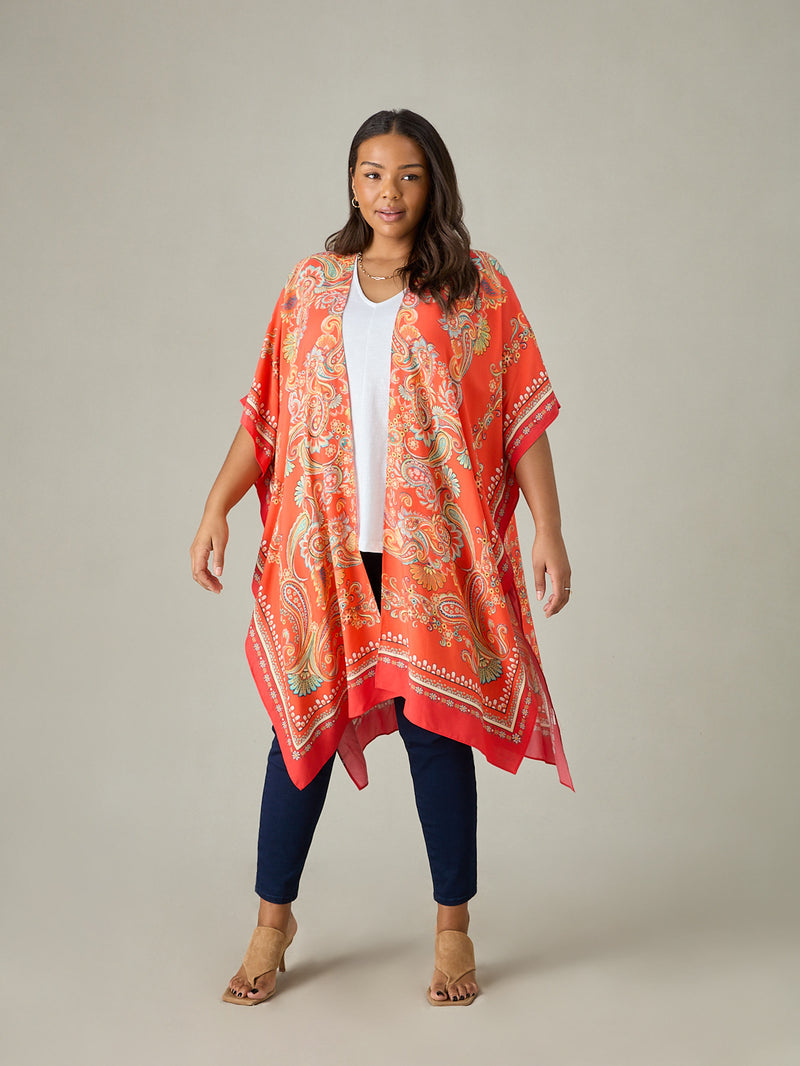 Multi Scarf Print Kimono