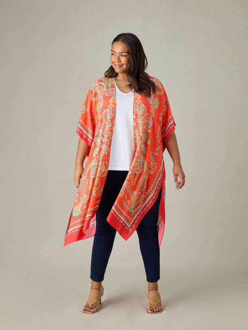 Multi Scarf Print Kimono