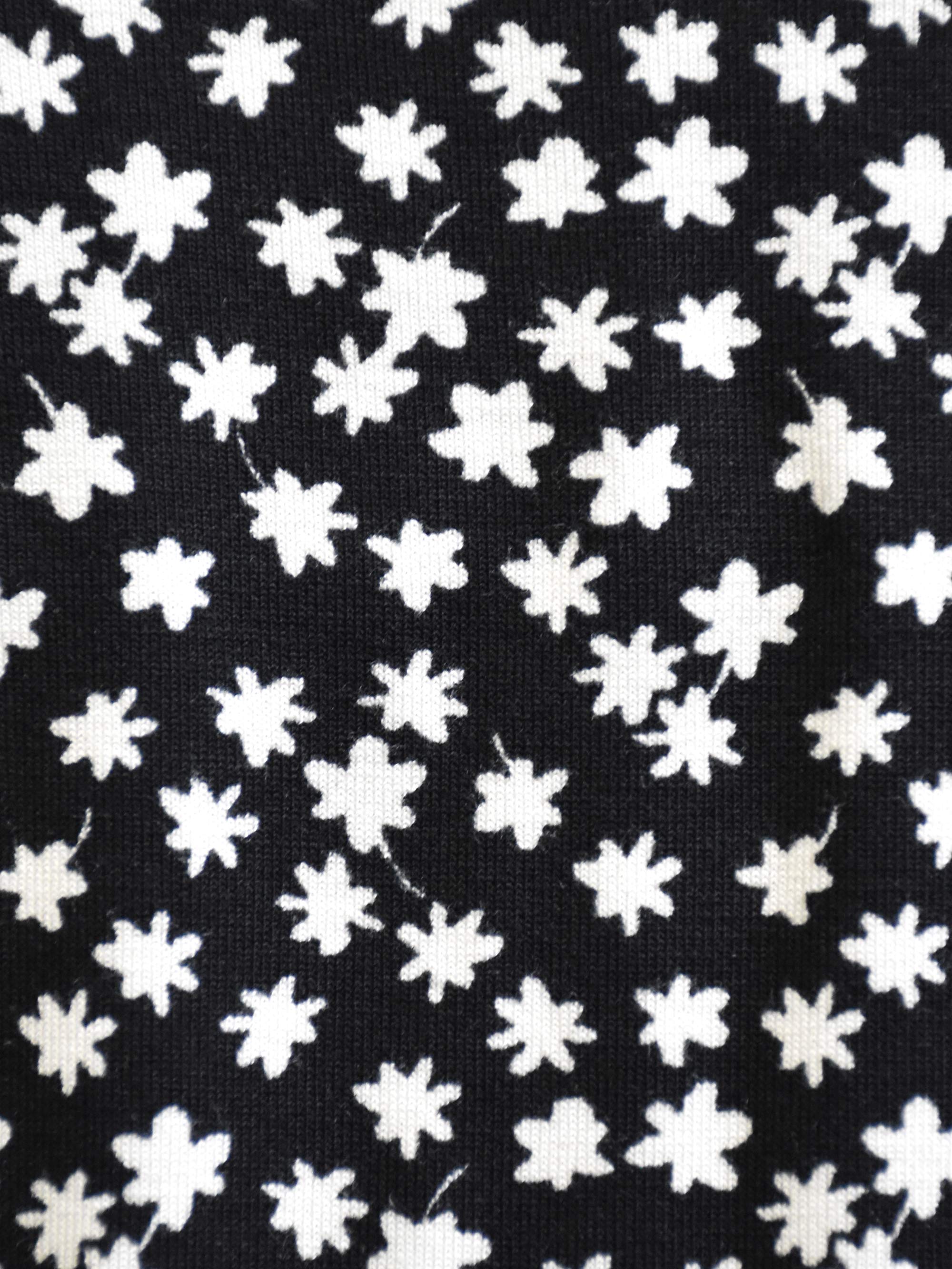 Mono Ditsy Print Jersey Pleat Front Top