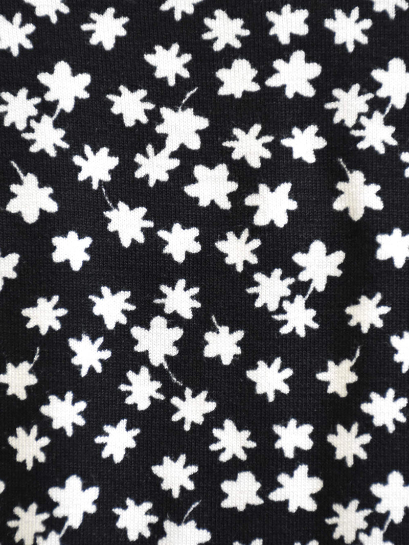 Mono Ditsy Print Jersey Pleat Front Top