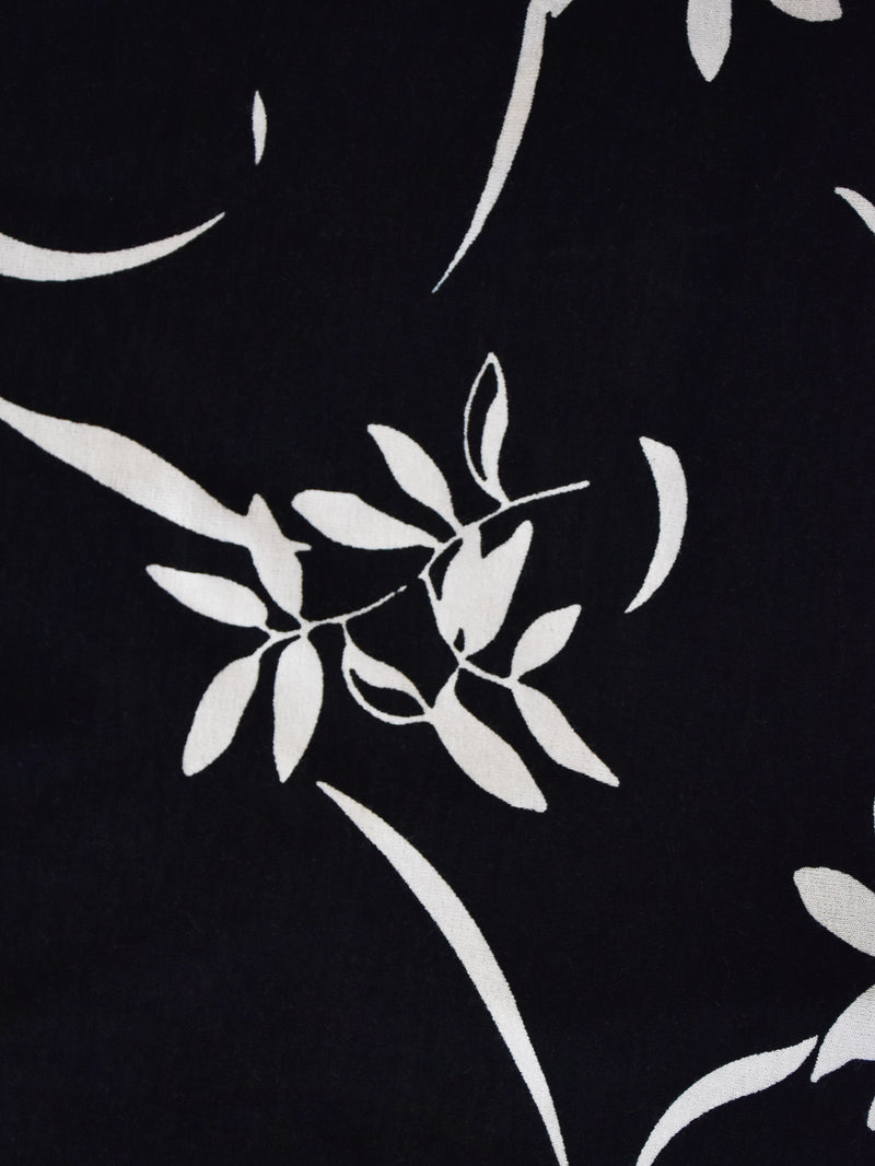 Mono Floral Print Jersey Tie Front Top