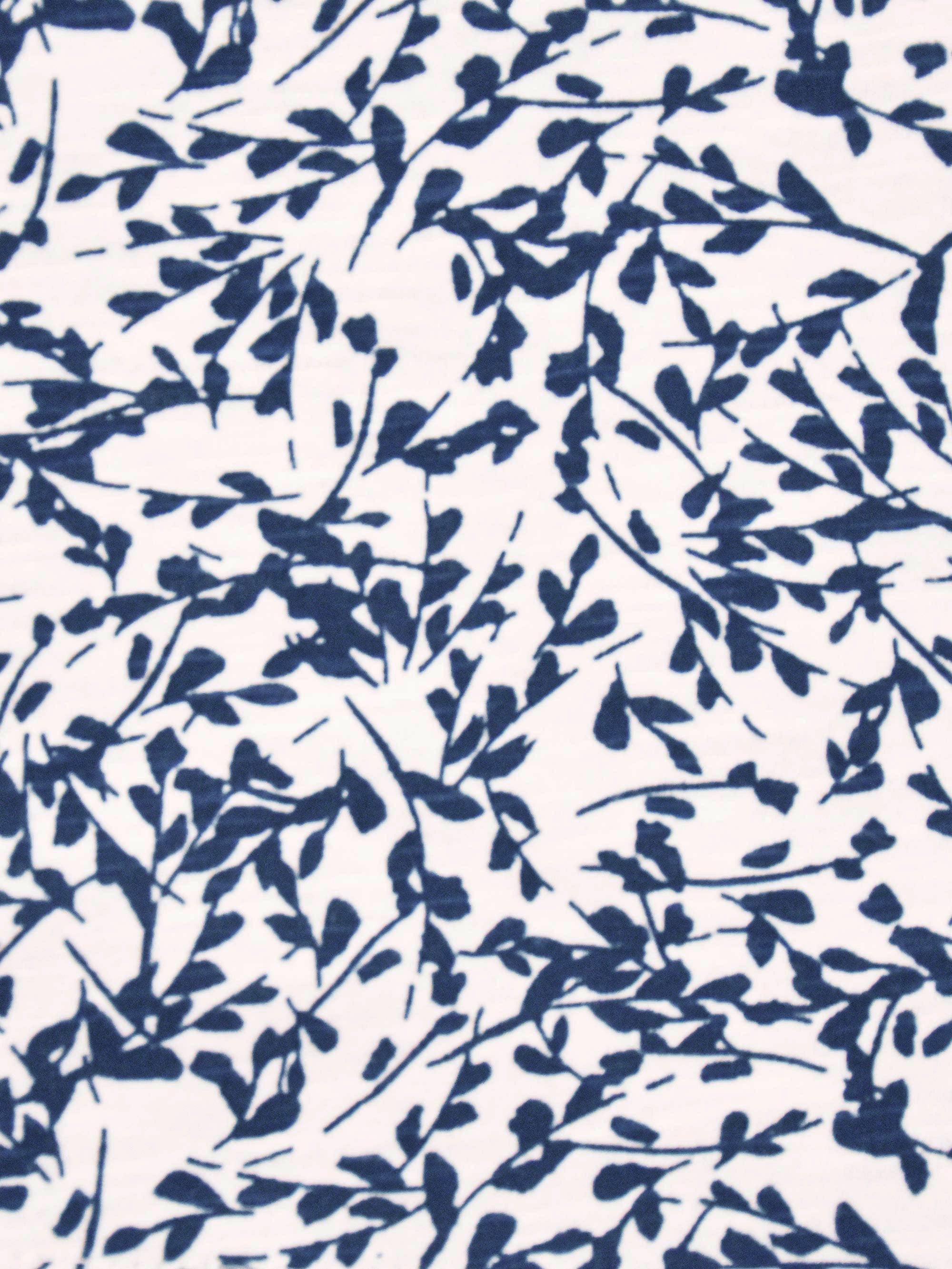 Navy Print Cotton Slub Bib Tunic