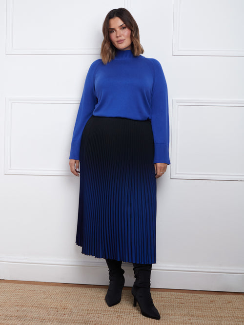 Blue Mock Neck Jumper