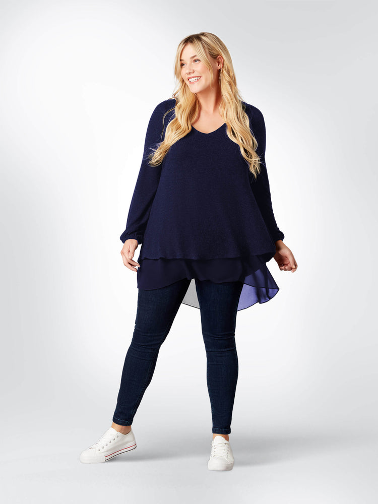 Lightweight Knit Layered Tunic