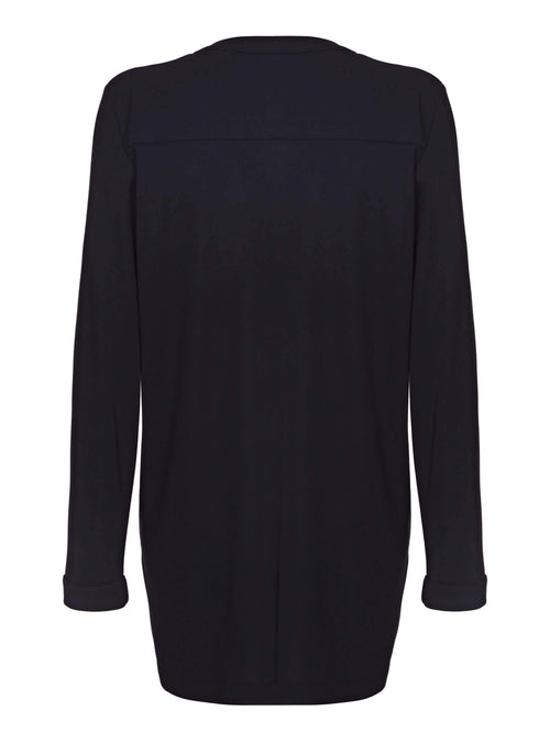 Black French Crepe Grosgrain Blouse - Live Unlimited London