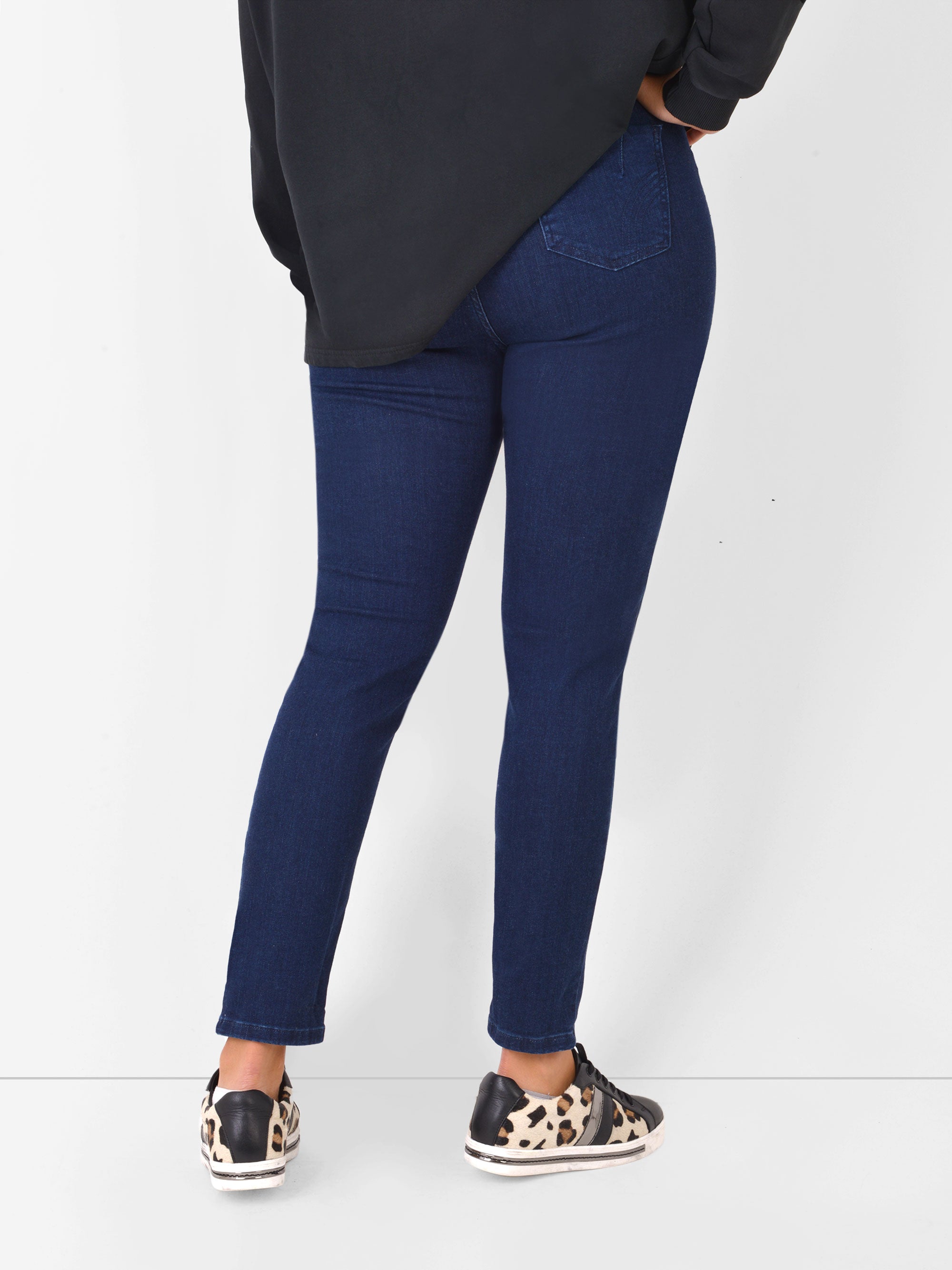 Zip Detail Jeans Blue