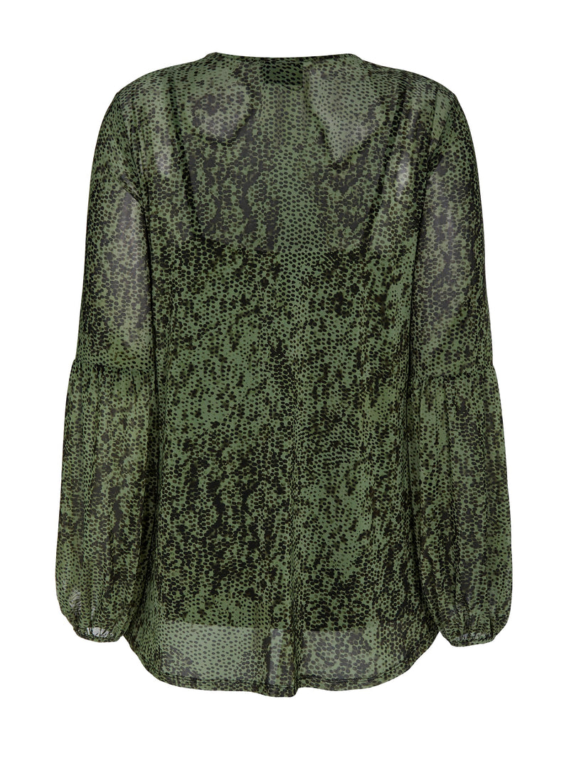 Green V Neck Mesh Top
