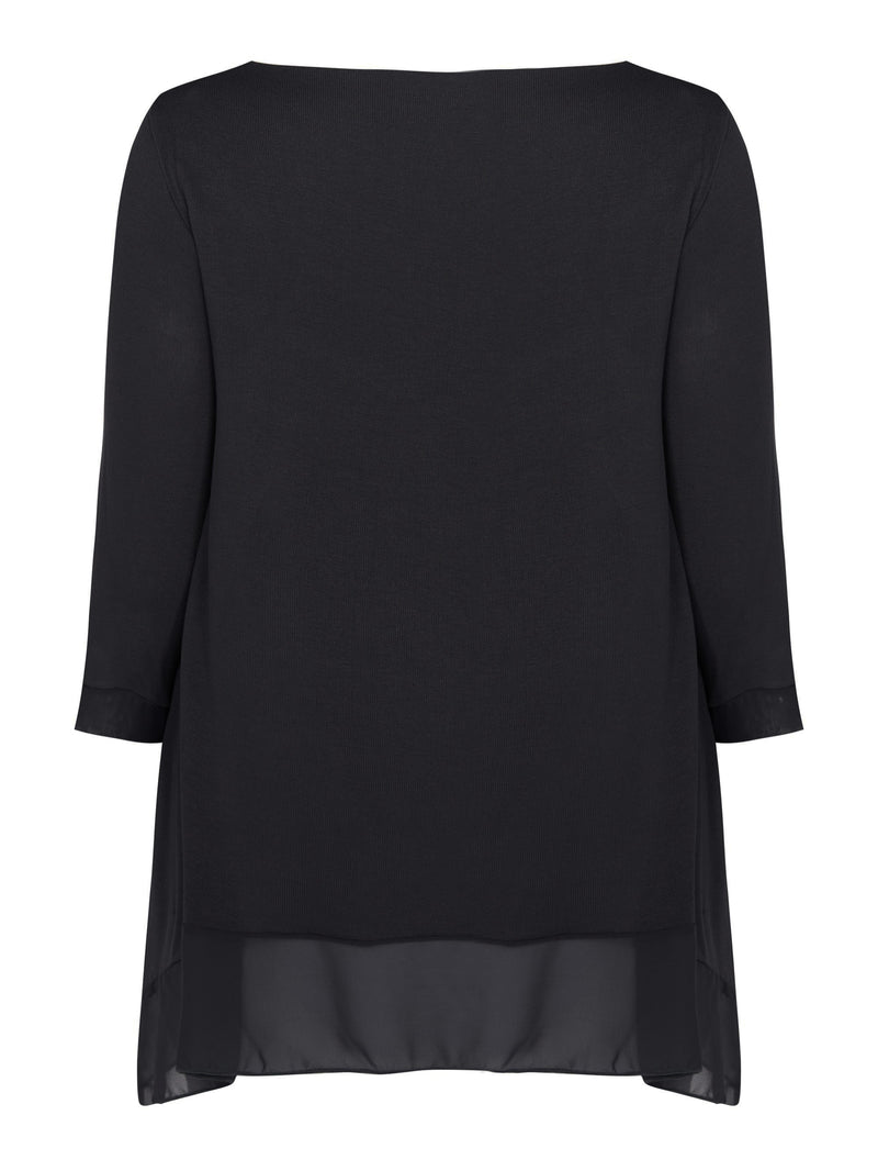 Hanky Hem Jersey Top with Contrast Hem