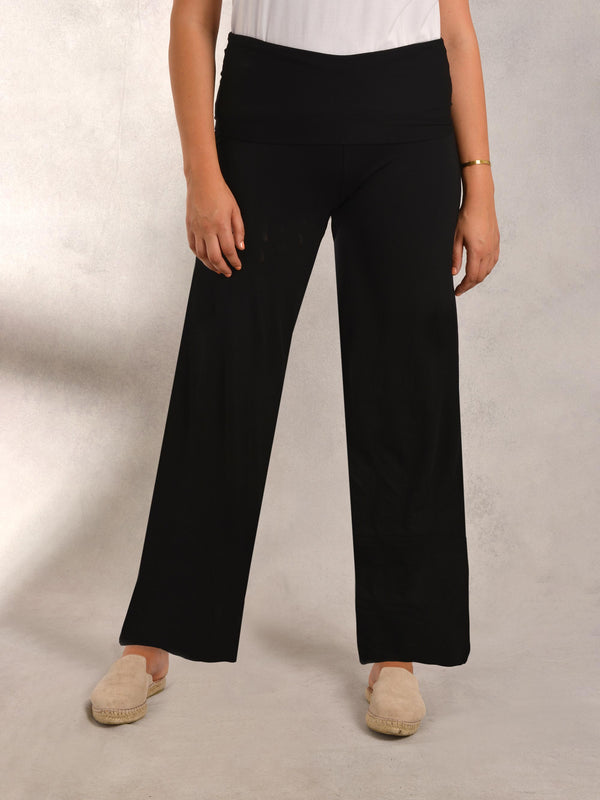 Jersey Relaxed Wide Leg Trousers