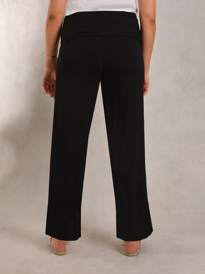Jersey Relaxed Wide Leg Trousers - Plus Size Clothing from Live