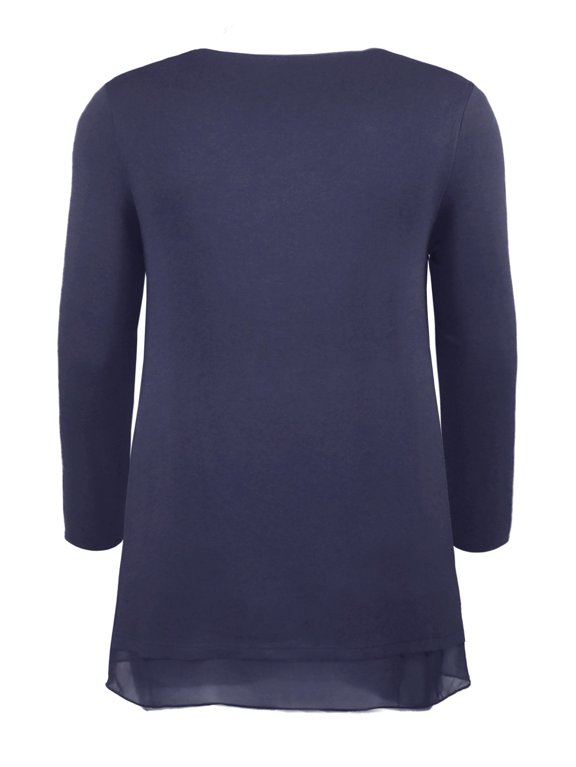 Blue Double Layered V Neck Top