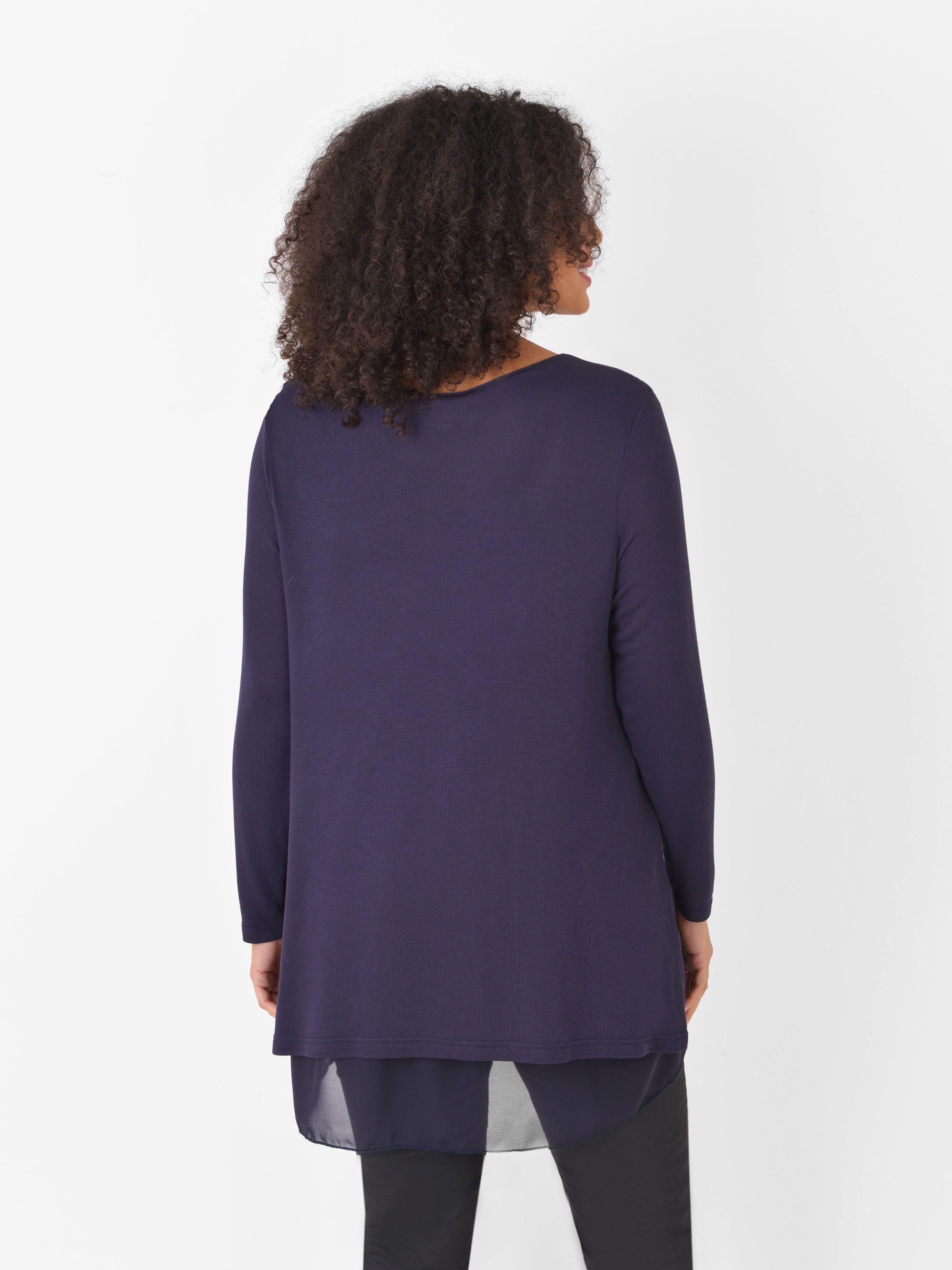 Blue Double Layered V Neck Top