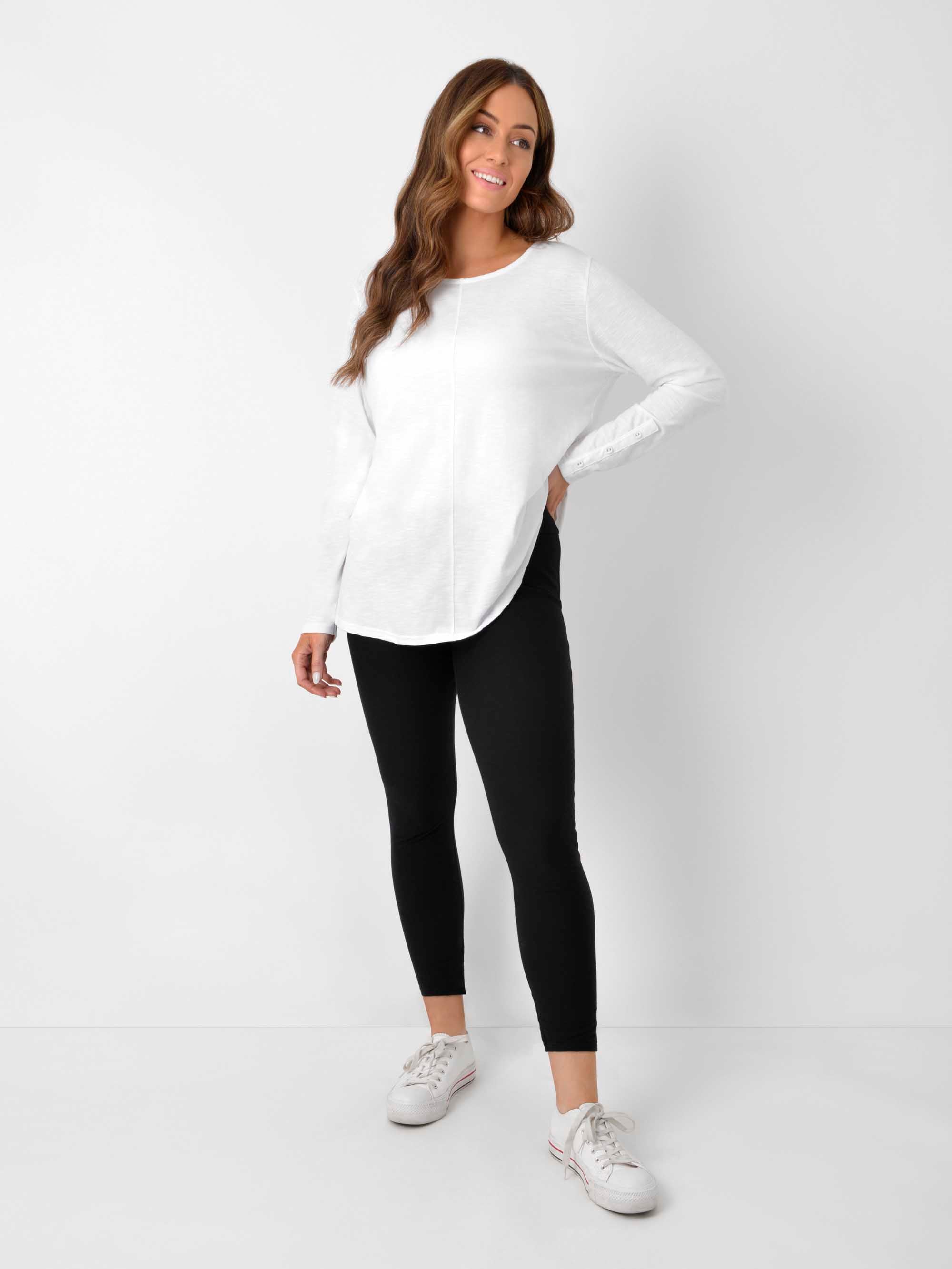 Black Cotton Leggings - Leg Lengths Available
