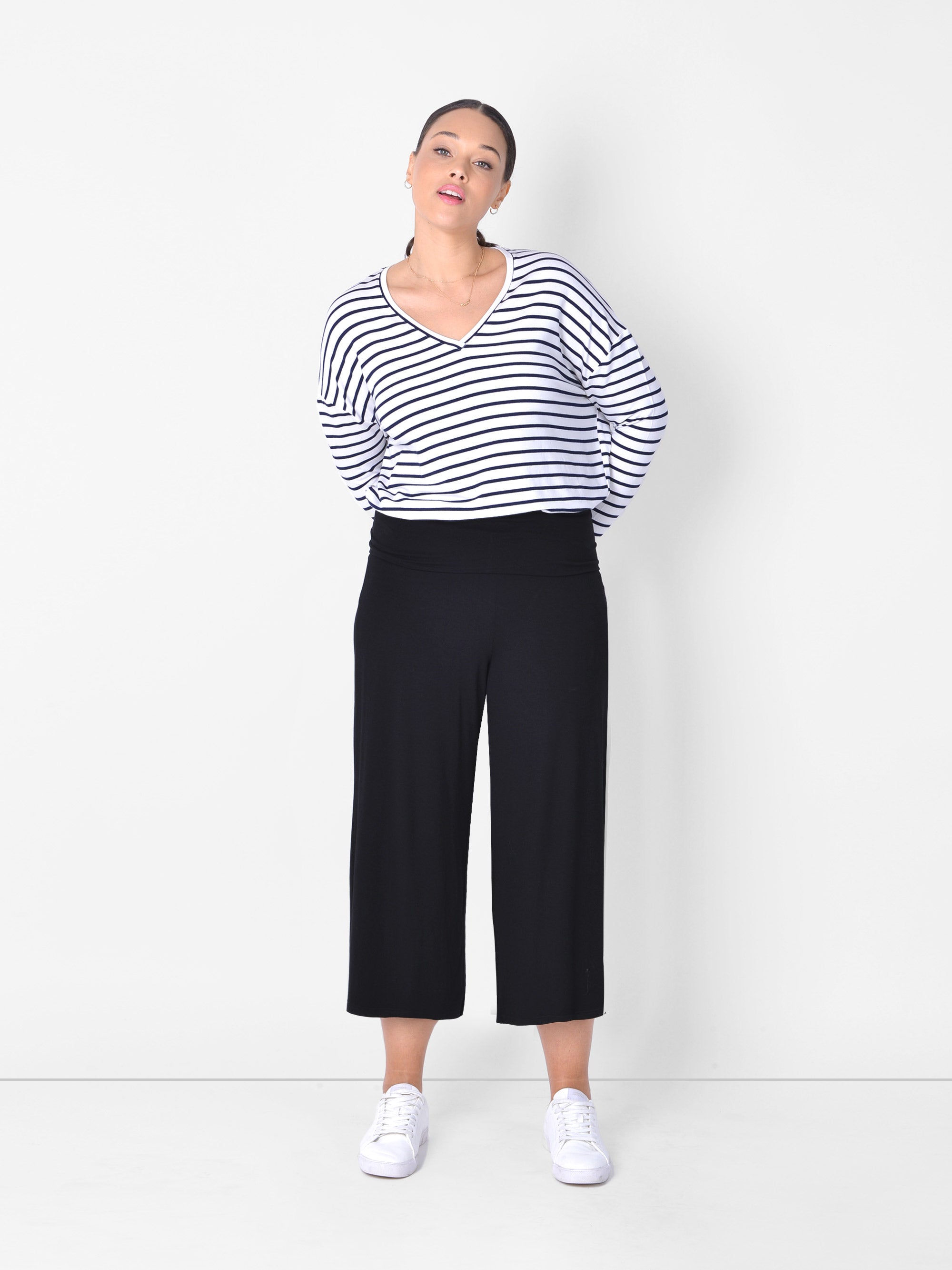 Jersey Relaxed Cropped Trousers