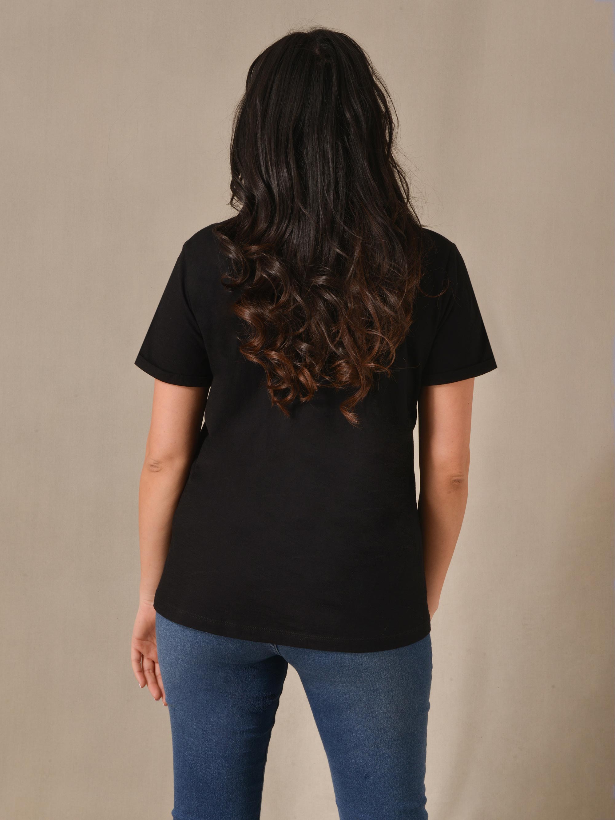 Black Cotton Textured Short Sleeve Tee