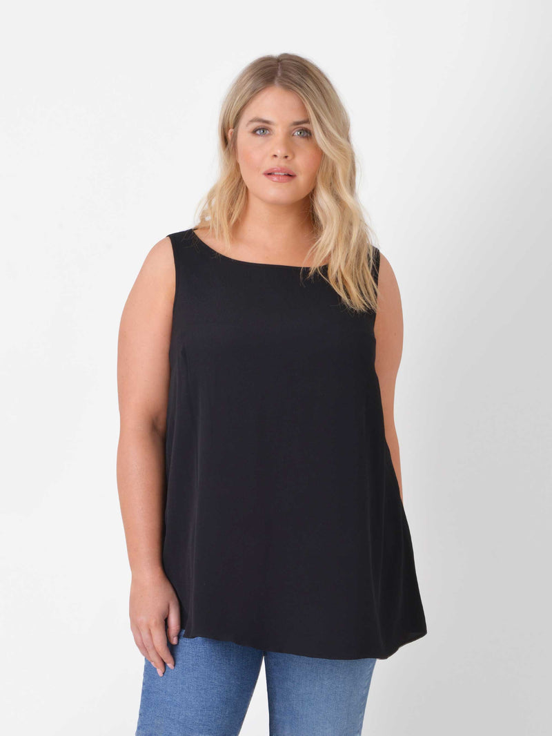 Black Textured Swing Vest