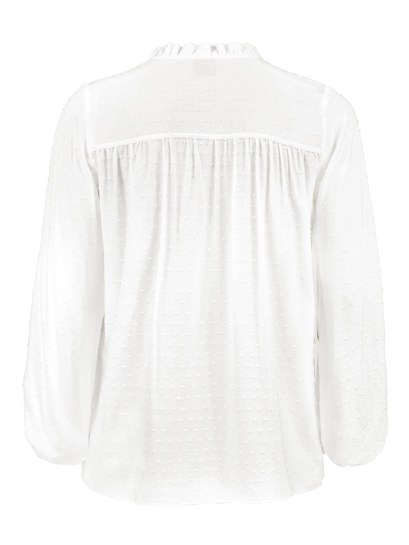 White Textured Dobby Boho Blouse