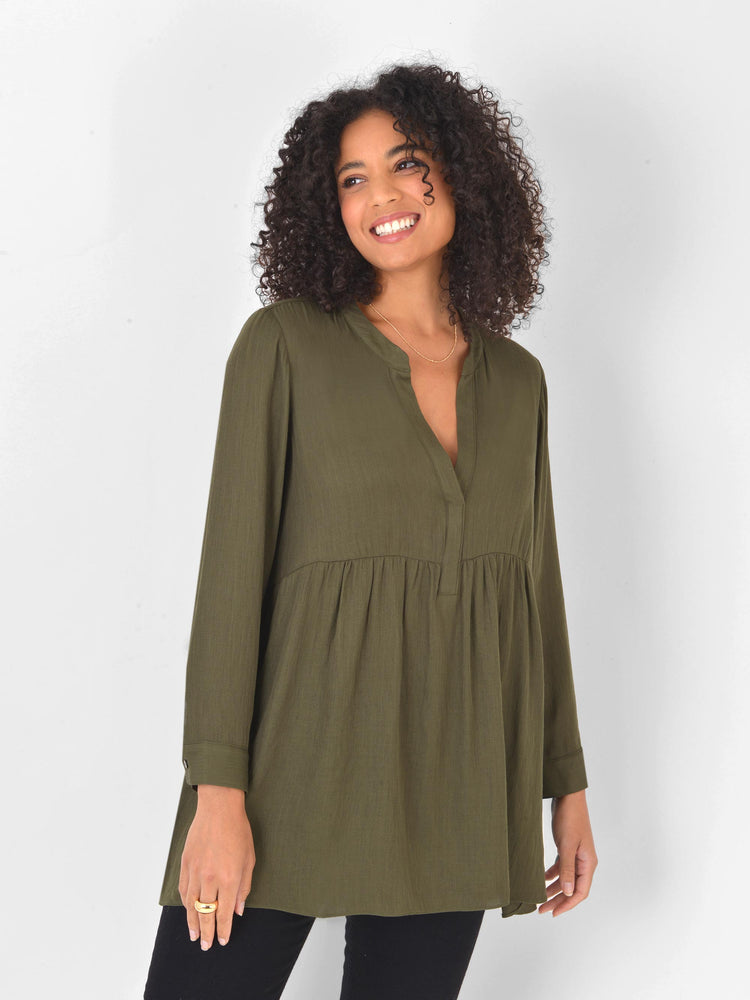 Nehru Collar Longline Shirt