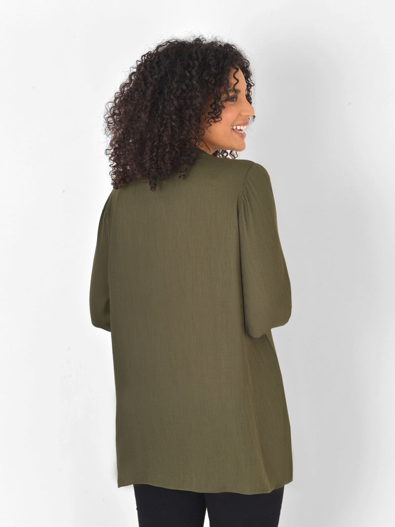 Nehru Collar Longline Shirt