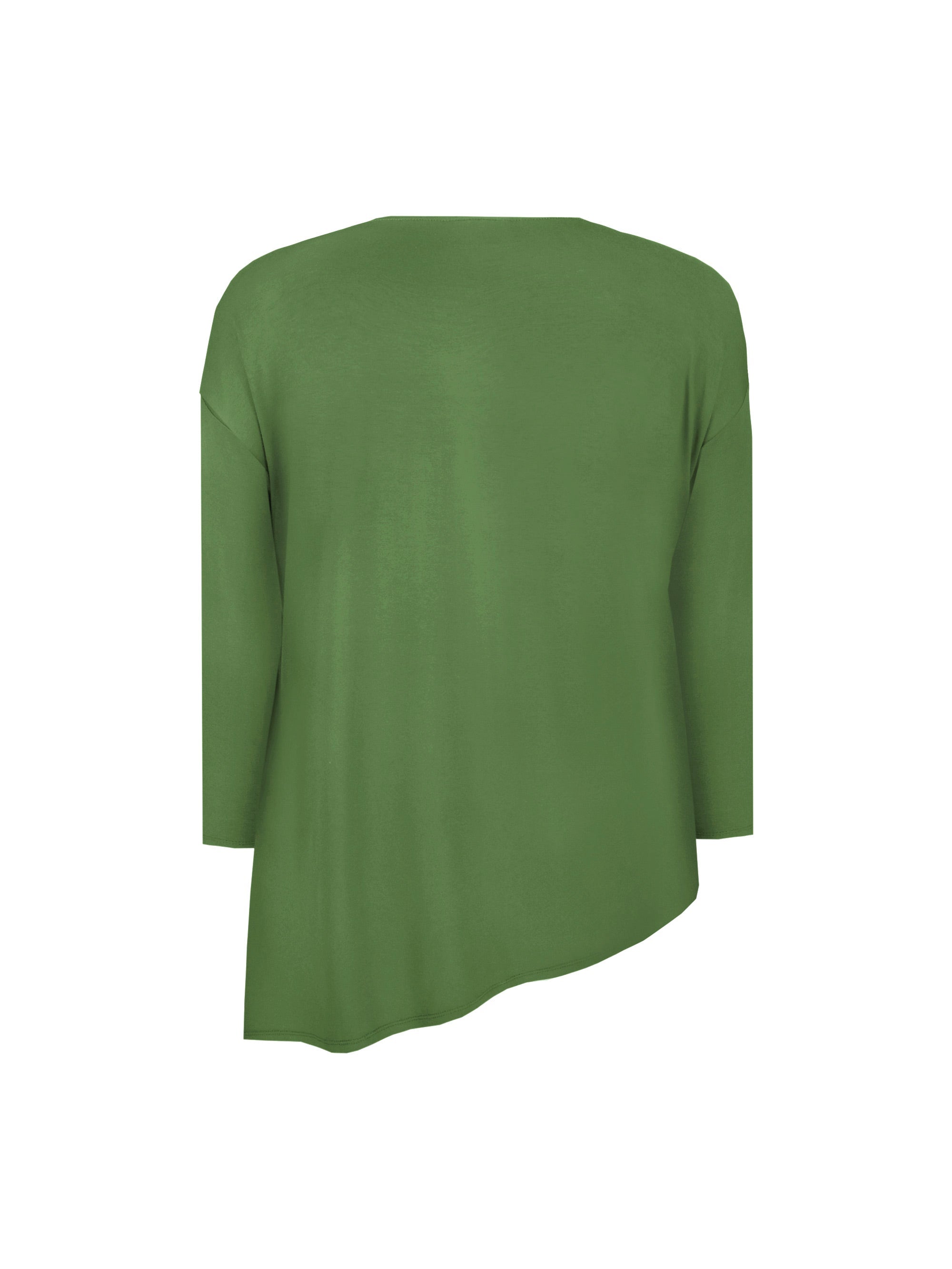 Khaki Jersey Asymmetric Long Sleeve Top