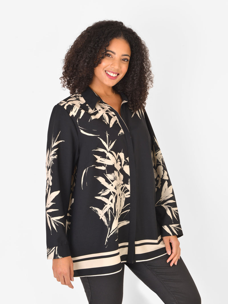 Abstract Border Print Shirt